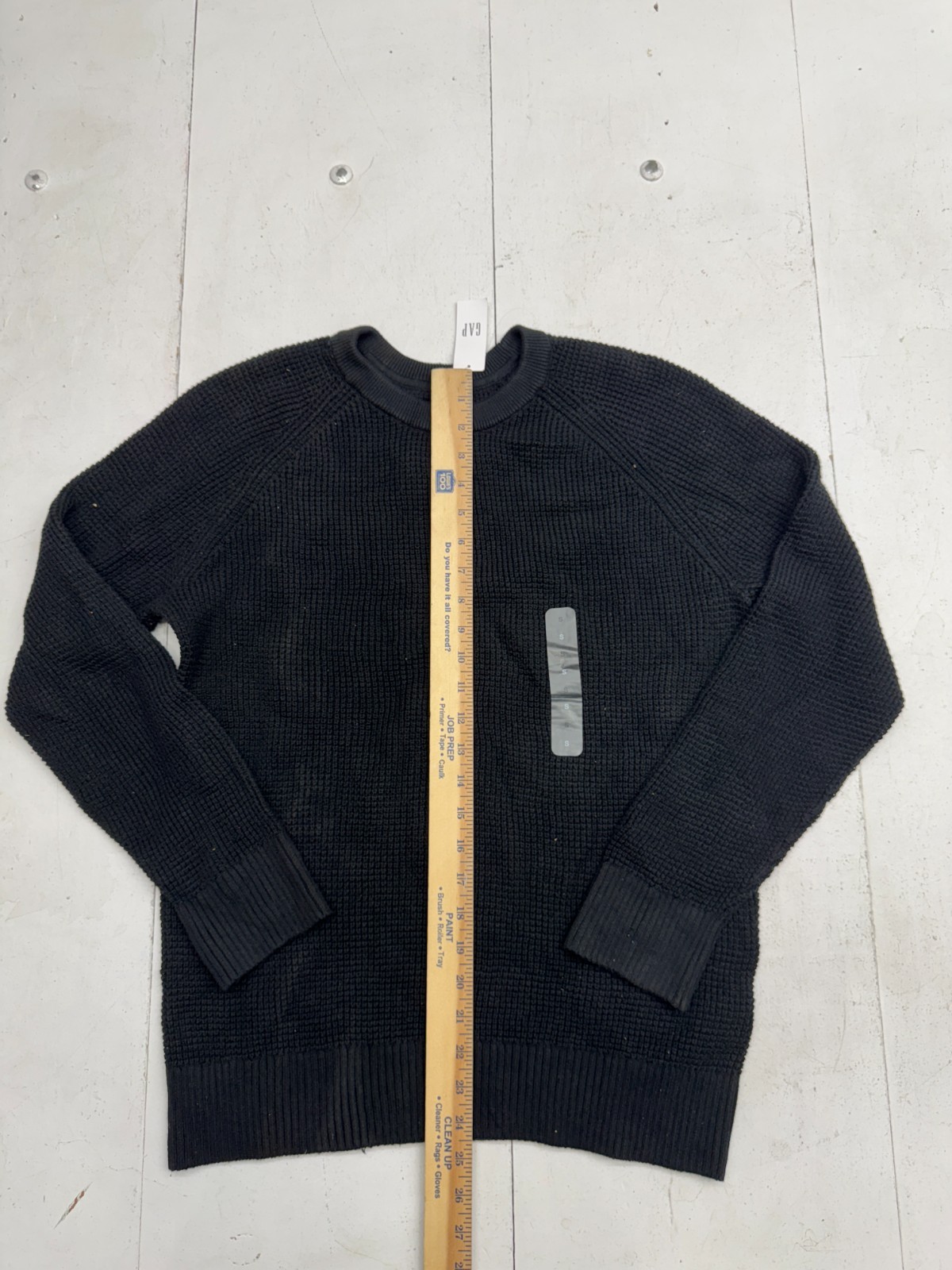 Gap Black Waffle Knit Long Sleeve Pullover Henley T Shirt Mens Size Small New gallery