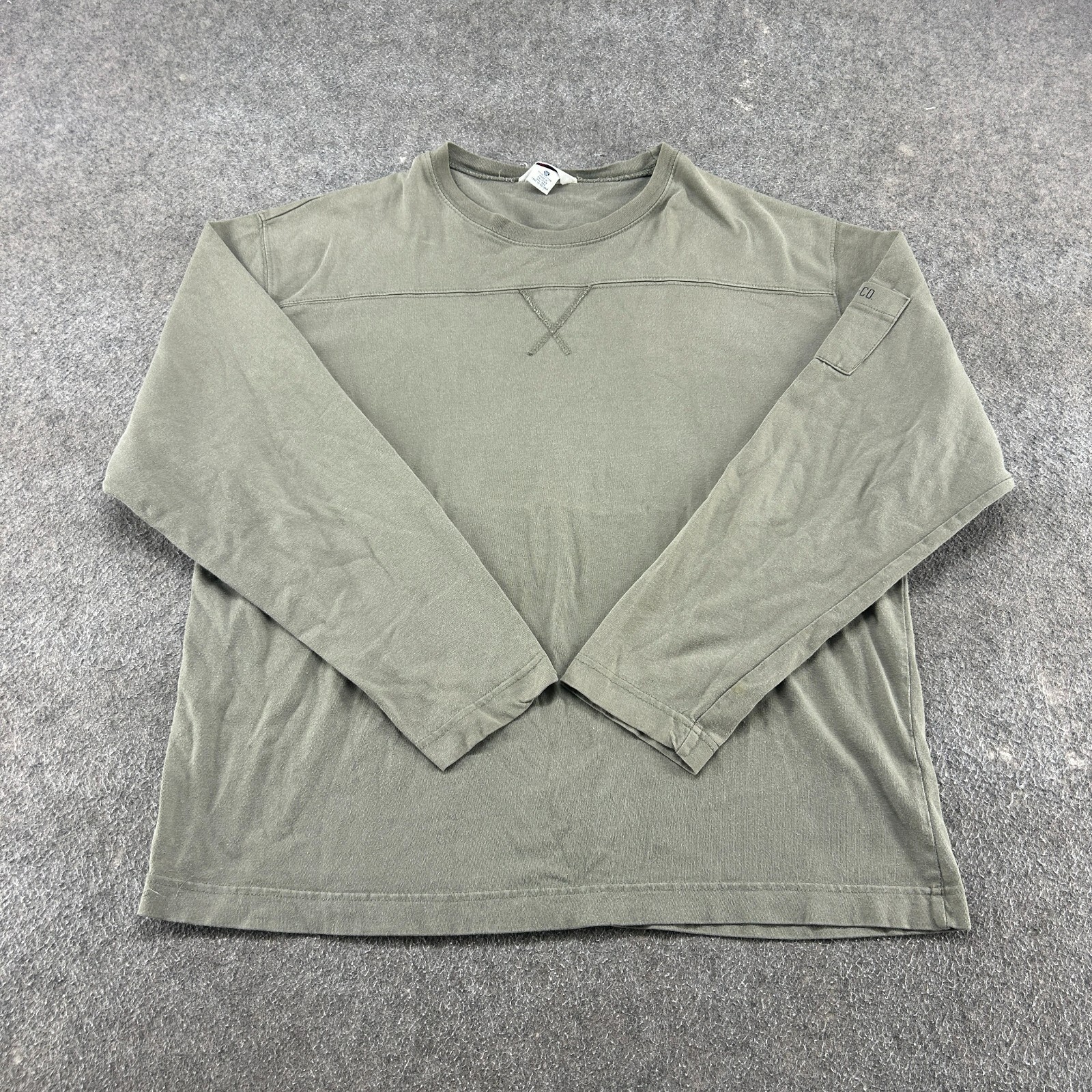 VINTAGE Levis Shirt Mens XL Green Pullover Long Sleeve Cargo Pocket Dry Good 90s