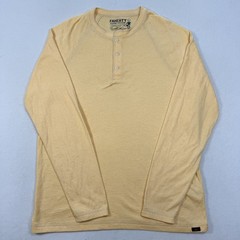Faherty Cloud Cotton Henley Shirt Mens Large Peach Long Sleeve Tagless Tee