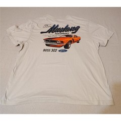 Ford Mustang Performance Boss 302 Graphic T-Shirt Mens XL Cream Off White Tee 17