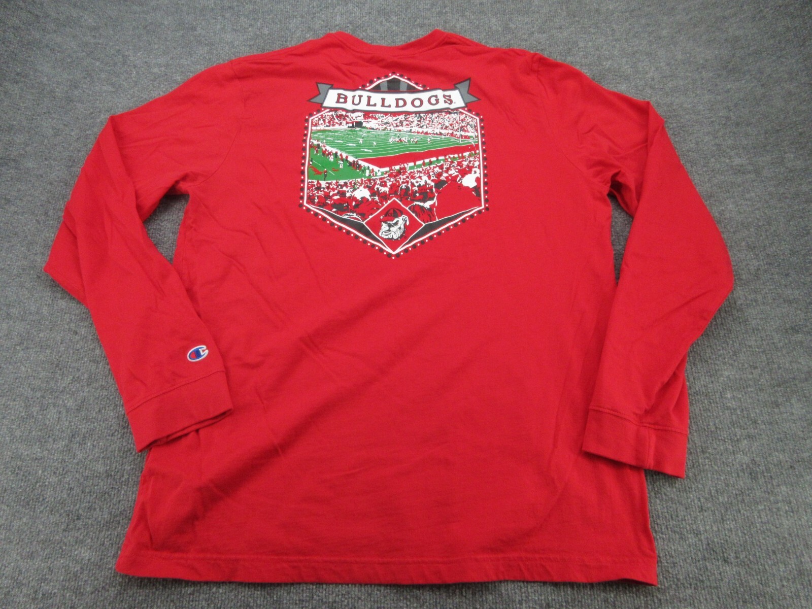 Georgia Bulldogs Shirt Mens XL Red Crew Neck Long Sleeve UGA Dawgs Champion Tee gallery