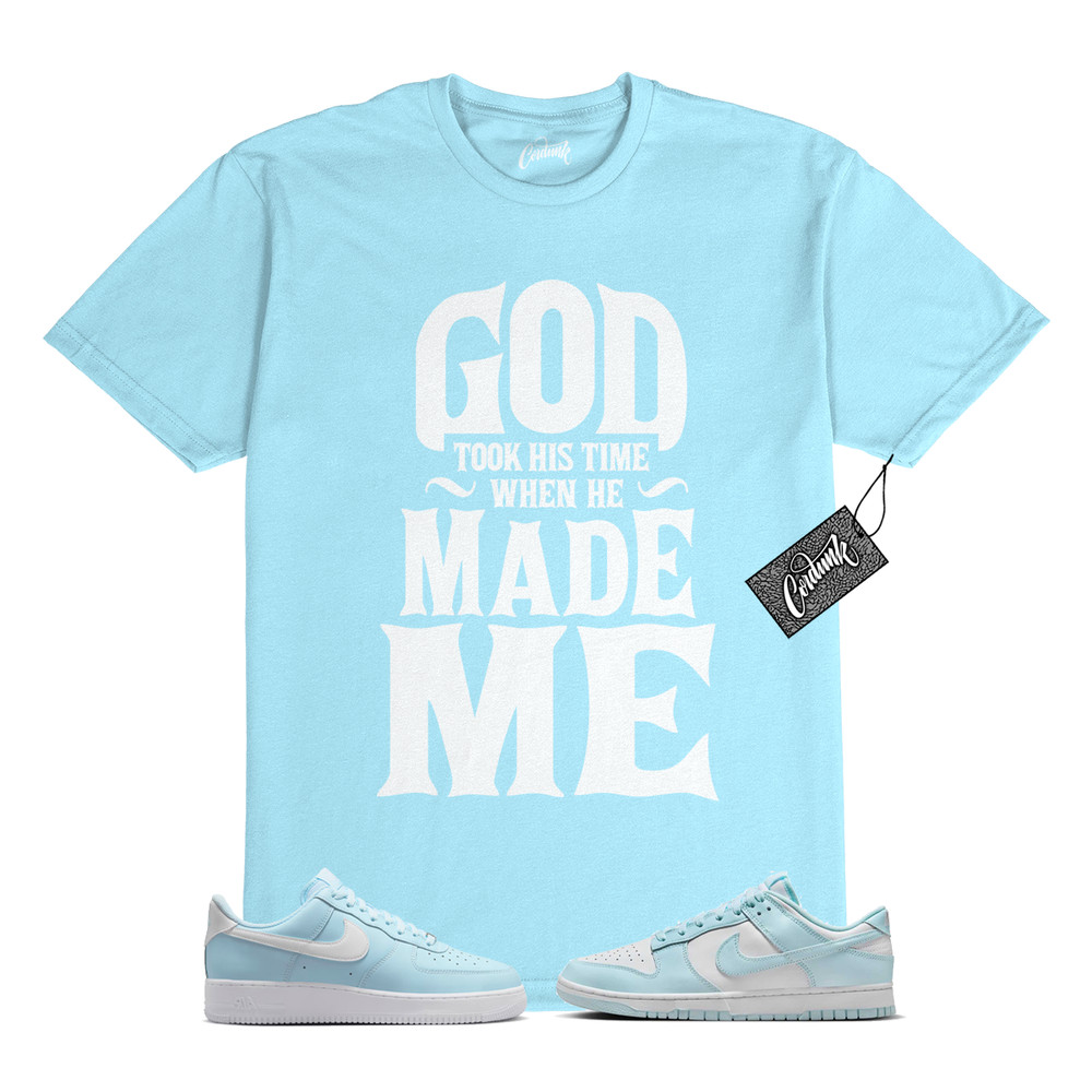 Air Force 1 Dunk Low Glacier Ice Blue White T Shirt to Match GTHT