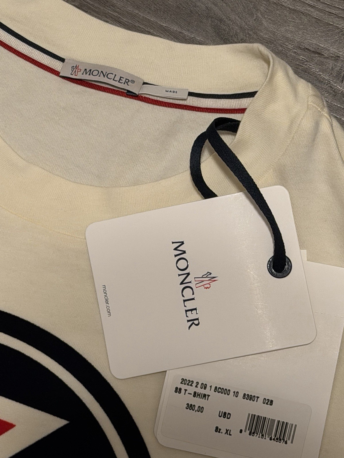 Moncler Maglia Cotton T Shirt Size XL Brand New With Tags Retail $360 gallery