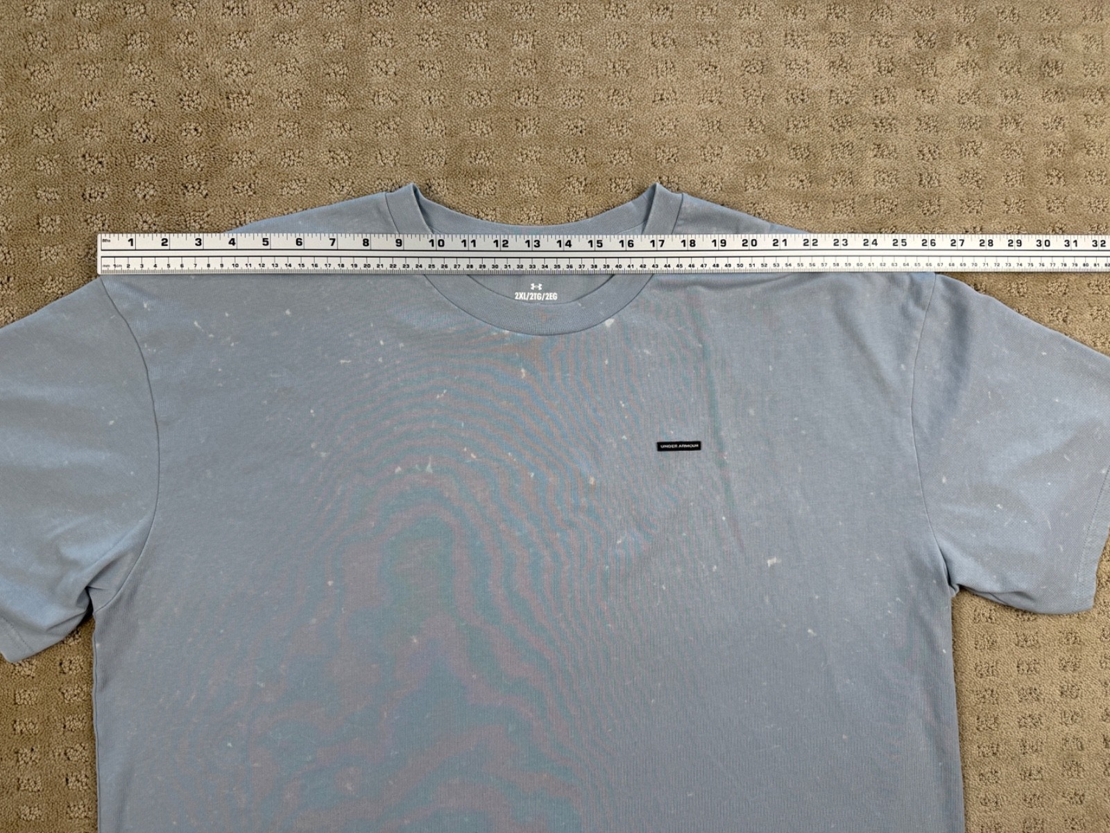 Men’s Under Armour 2XL Loose T-Shirt with bleach splatter design #1105 gallery