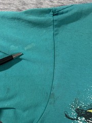 Arctic Cat Wildcat Shirt Large Teal Vintage Distressed Stain Single Stitch 90s