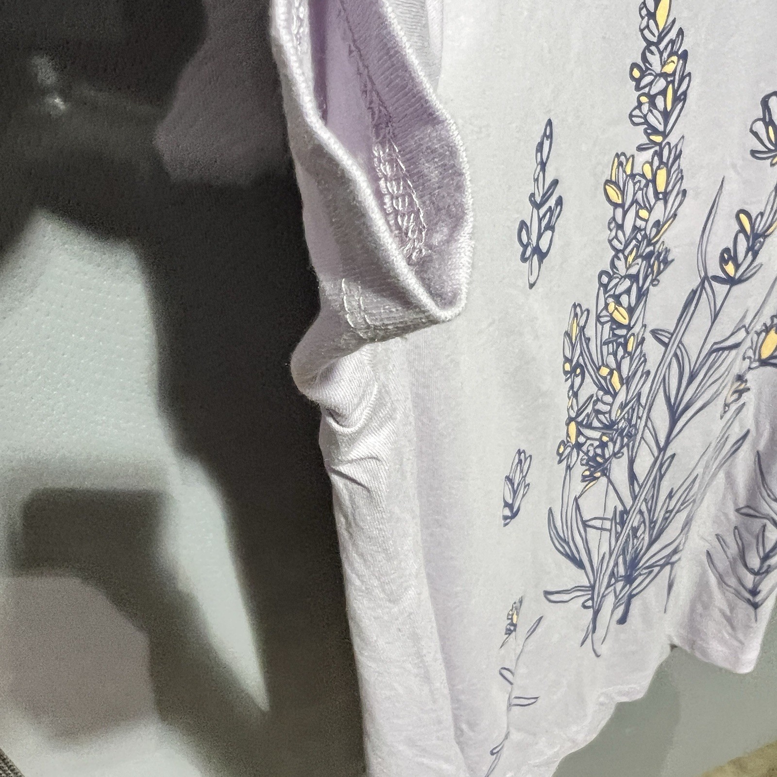 Mighty Fine Purple Flower design T-shirt Size 0X BR2026 gallery