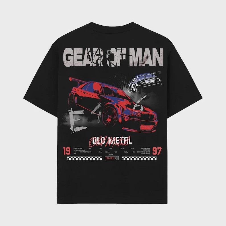 Old Metal Drift Car, German Origins Auto, Inline Six Engine Tee, Gearhead Retro