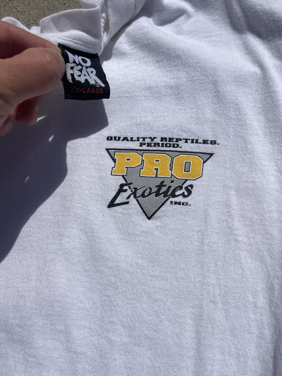 Vintage No Fear x Pro Exotics Tee — Signed by Chad Zuber #91 Steelers — XXL gallery