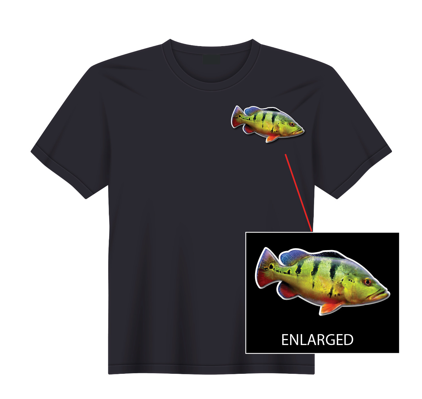 Peacock Bass Fishing Florida Cichlid Fish T-Shirt NEW S, M, L, XL