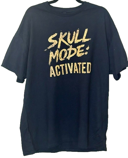 NWOT Skull Mode Activated T Shirt XL Black Heavy Cotton Custom Art Limited Editi gallery