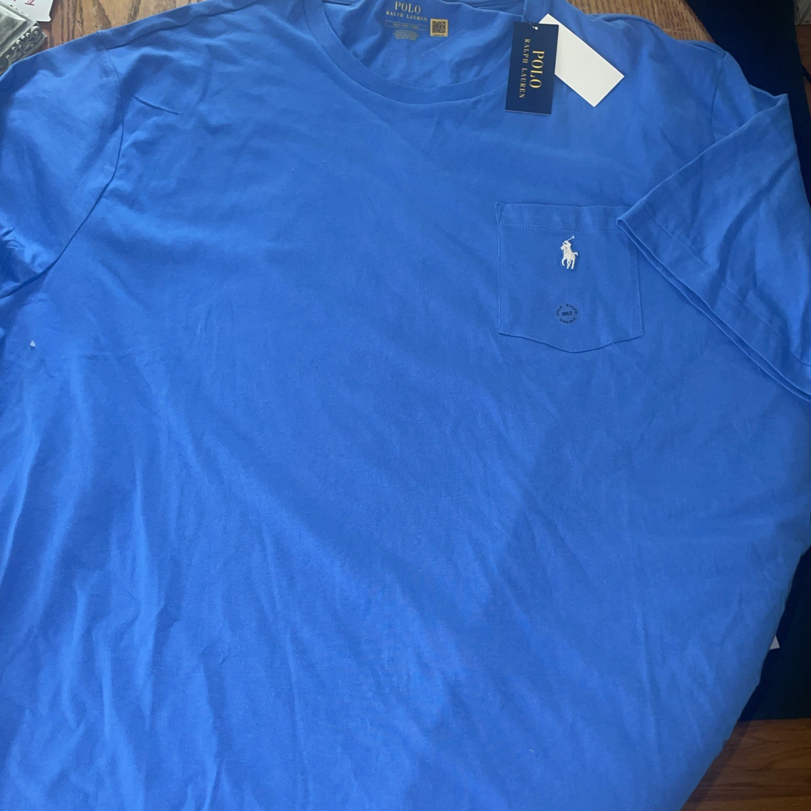 3XLT NWT Polo Ralph Lauren Men’s Blue Pocket Cotton Short Sleeve T-Shirt $60