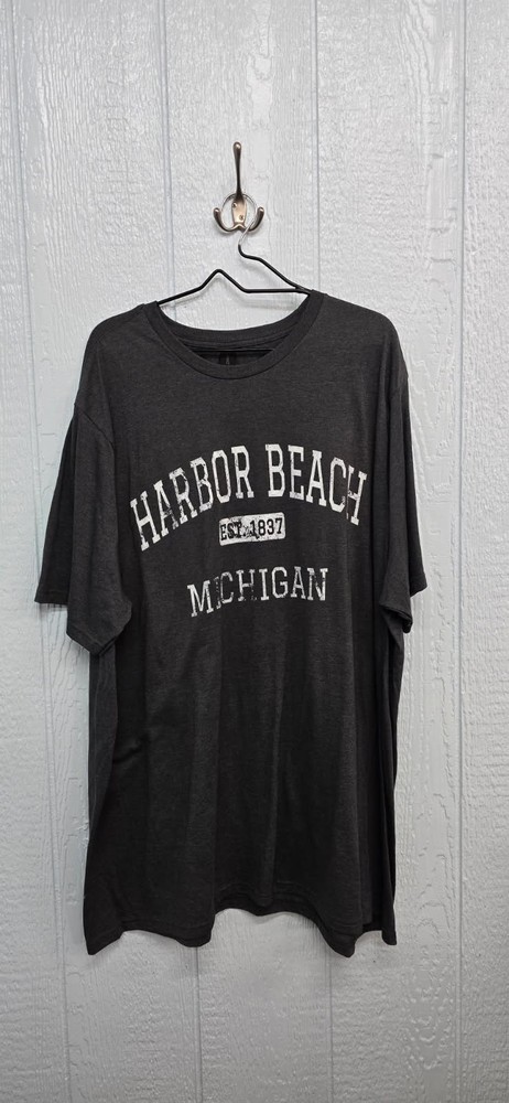 NWOT Gildan 3X Gray Harbour Beach Michigan Tee