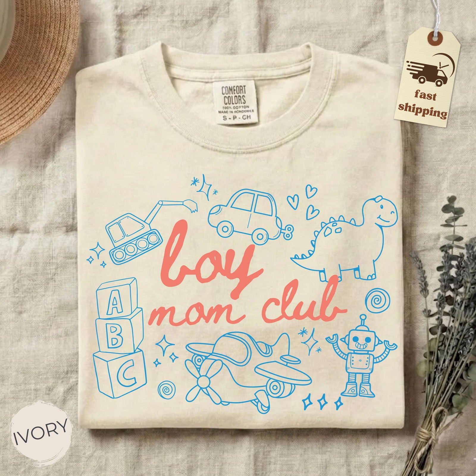 Comfort Colors Boy Mom Club Shirt Cute Doodle Toy Design Mama Tee gallery