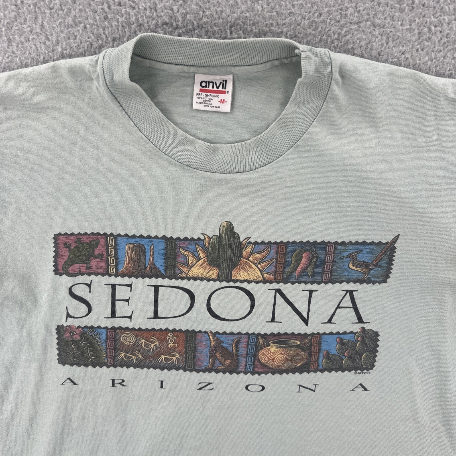 Vintage Anvil Mens Medium Green Single Stitch Made In USA Shirt Sedona Arizona gallery