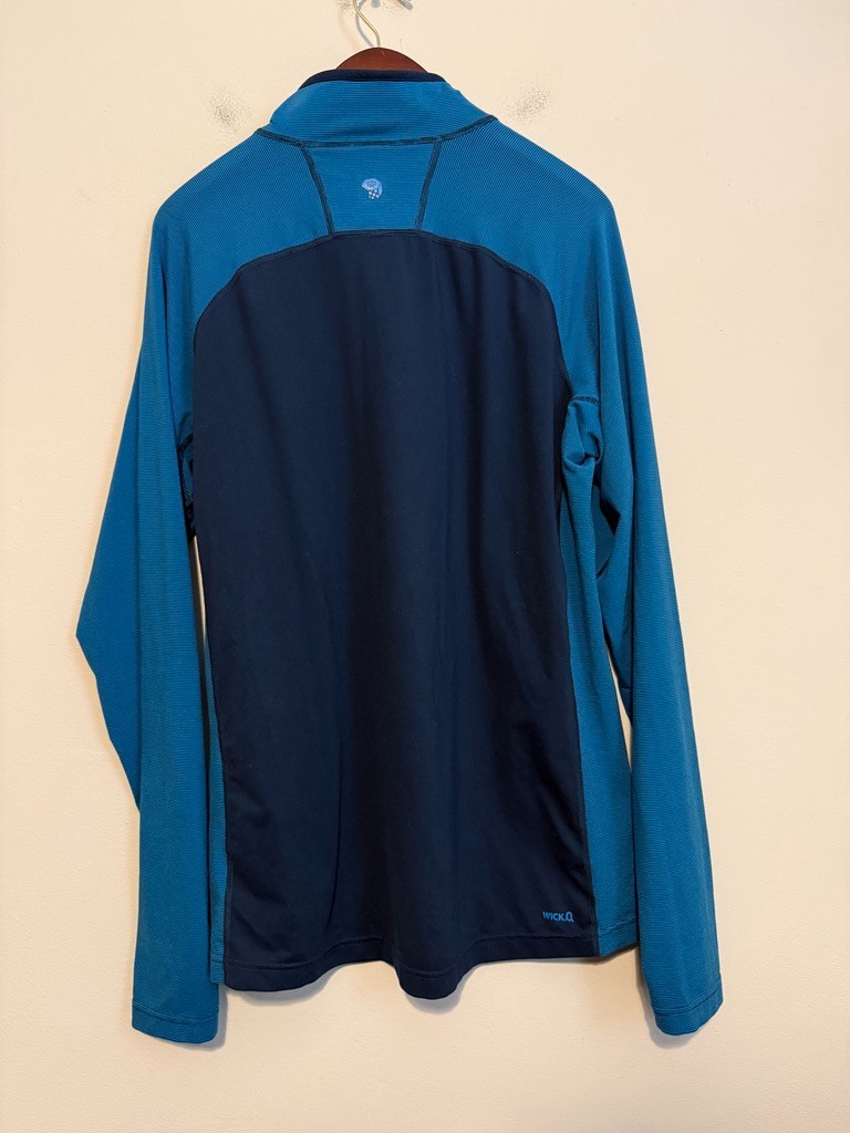 ☀️ Mountain Hardware 1/4 Zip Pullover Shirt Mens Large Wick.Q Blue Lightweight gallery