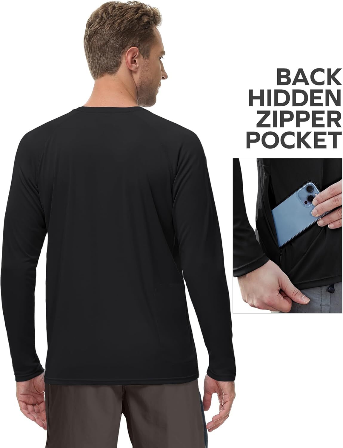 Men's UPF 50+ Quick-Dry Rash Guard Long Sleeve Swim Fishing Shirt gallery