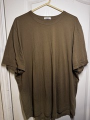 Buck Mason Shirt Men XXL Brown Crewneck Cotton Curve Hem USA Made Minimalist