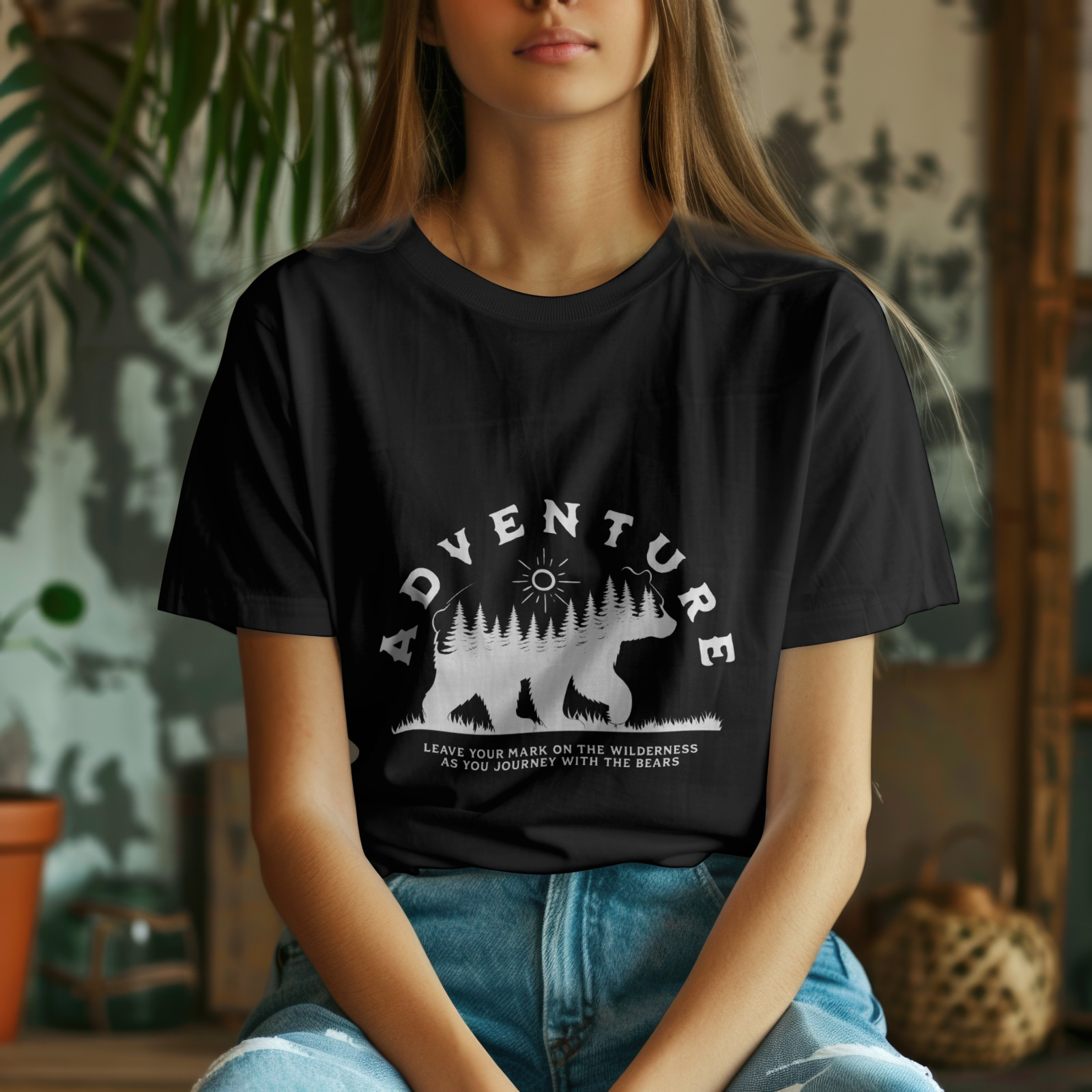 Adventure Bear Wilderness Nature Hiking Camping Outdoor Graphic T-Shirt gallery