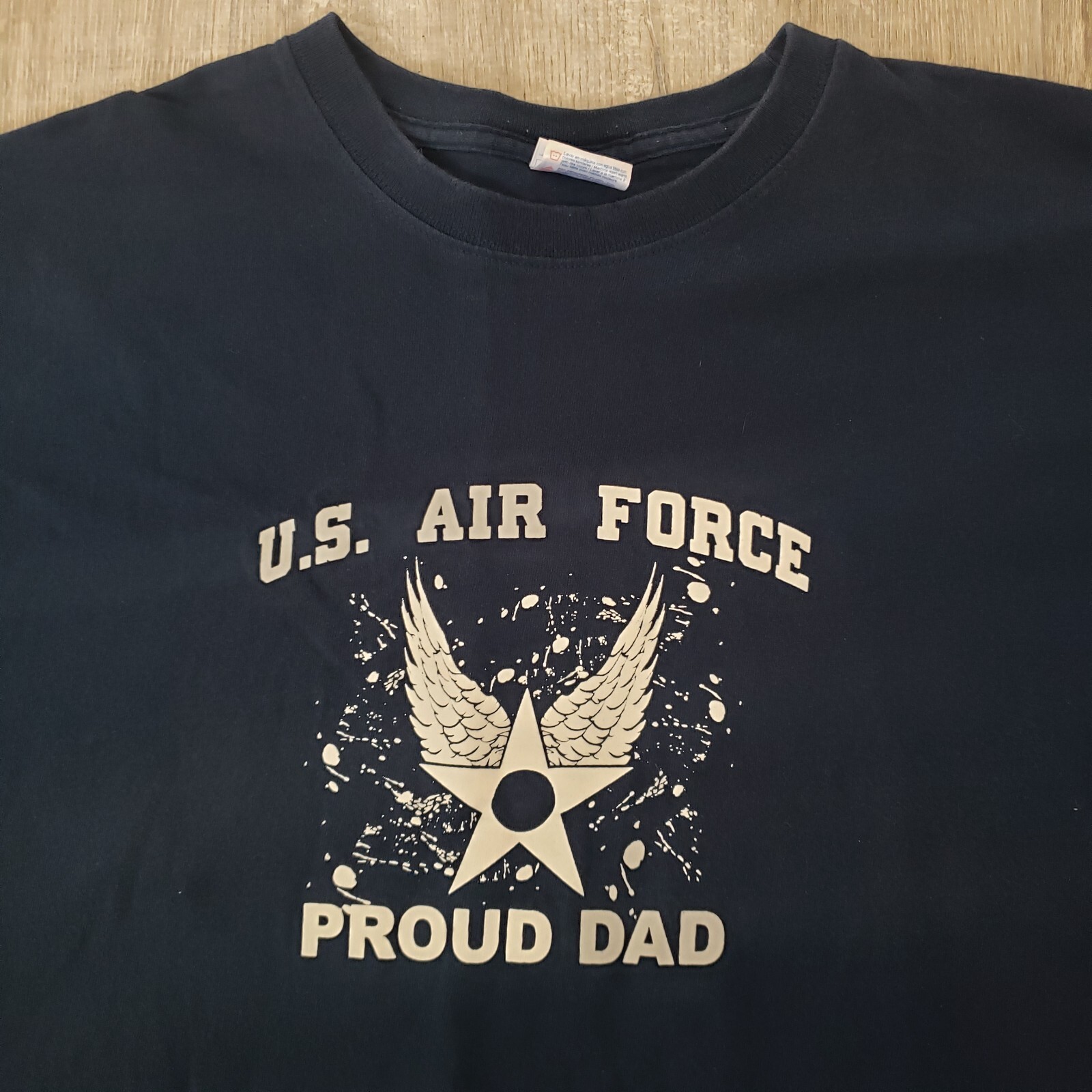 Vintage Y2K US Air Force Proud Dad Yazbek Tag Graphic Short Sleeve Shirt Size XL gallery
