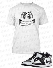 Mens Graphic Attitude Face Sneaker Tee Shirt To Match J1 Split Black
