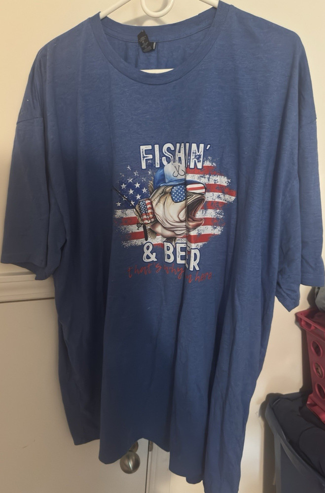 GI-LD Blue Men’s Crew Neck Short Sleeve Graphic Lightweight T-Shirt XXXLarge