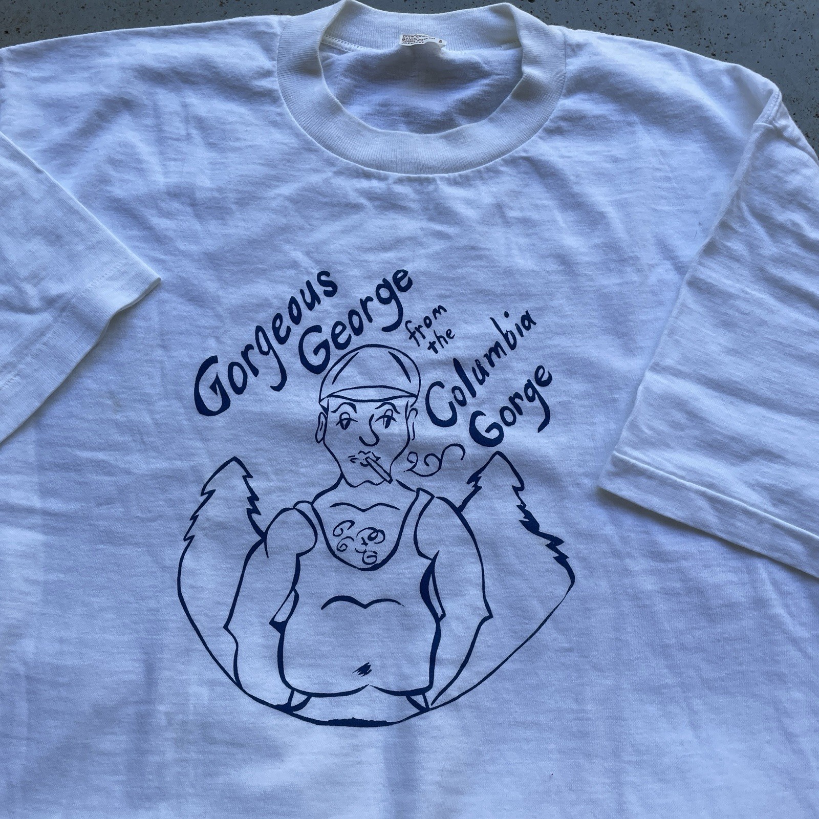 Rare 70’s Vintage T-Shirt “Gorgeous George From The Columbia Gorge” Men’s XL USA