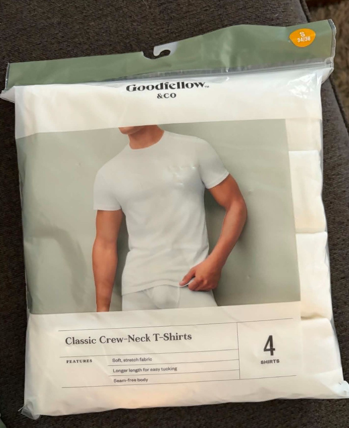 Goodfellow & Co Men’s Classic Crew or V Neck T-Shirts Pack of 4 U Pick