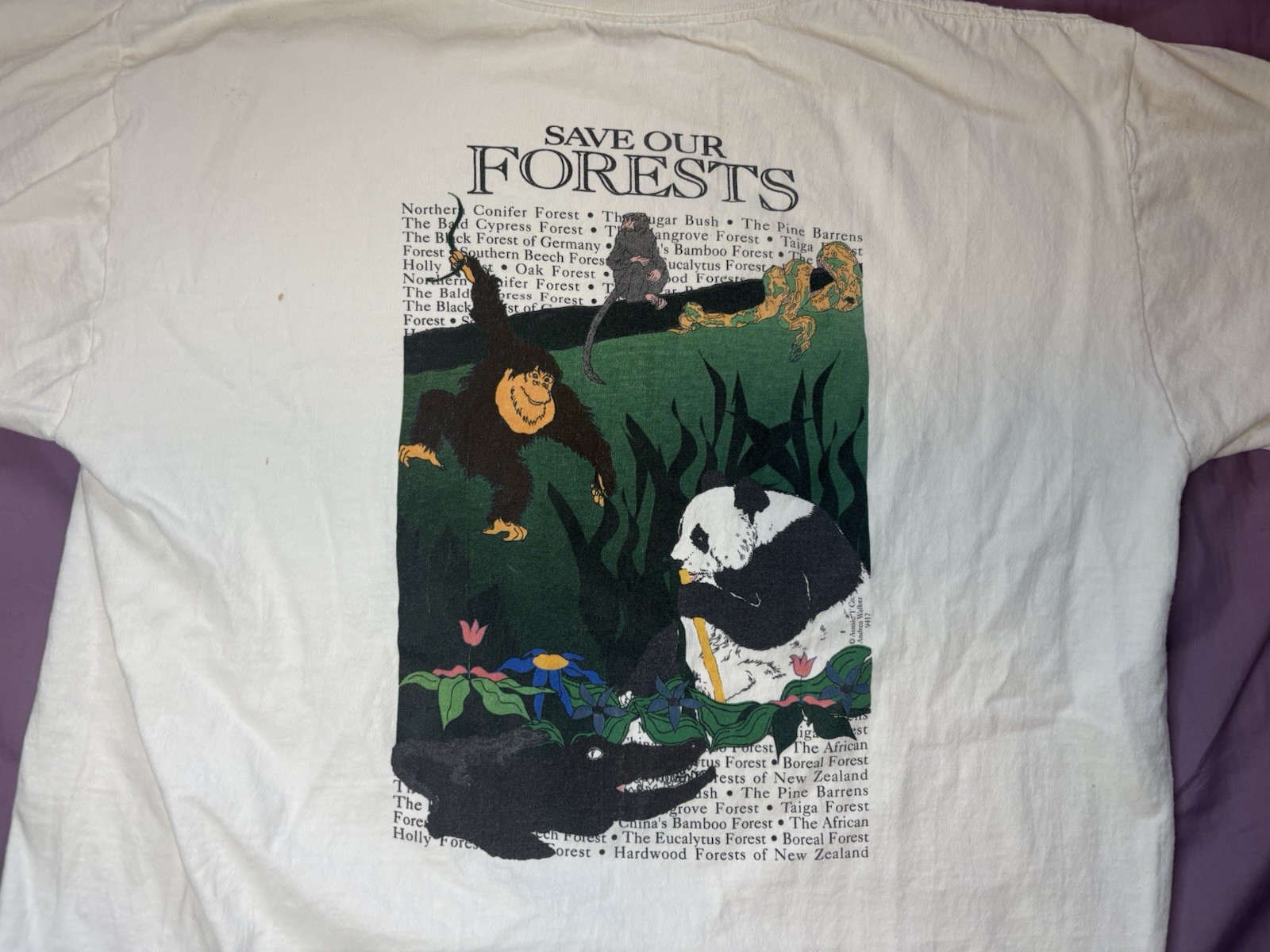 Vintage Save Our Forests Shirt Mens XL White Aussie T Company Heavy Cotton 90s gallery