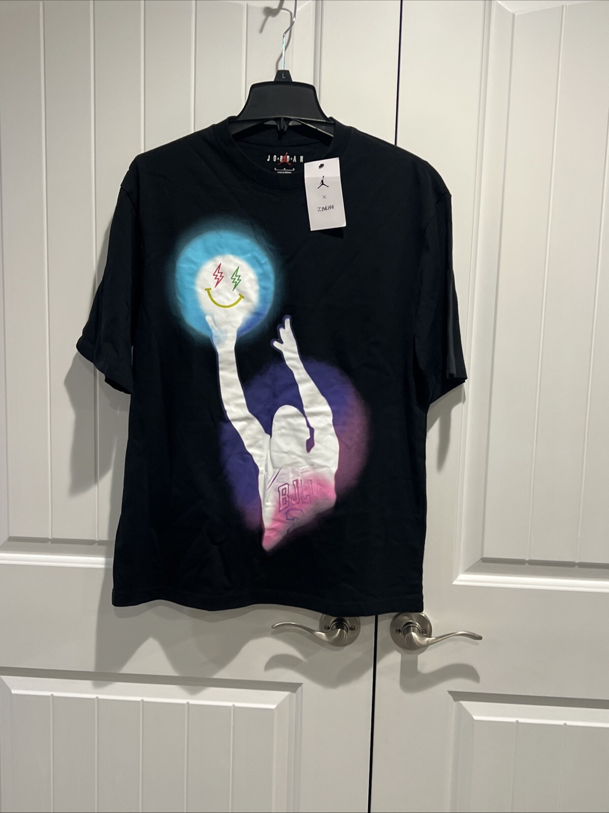 Nike Men’s Air Jordan x J Balvin Short Sleeve T-Shirt Black DR2962-010 SZ Medium