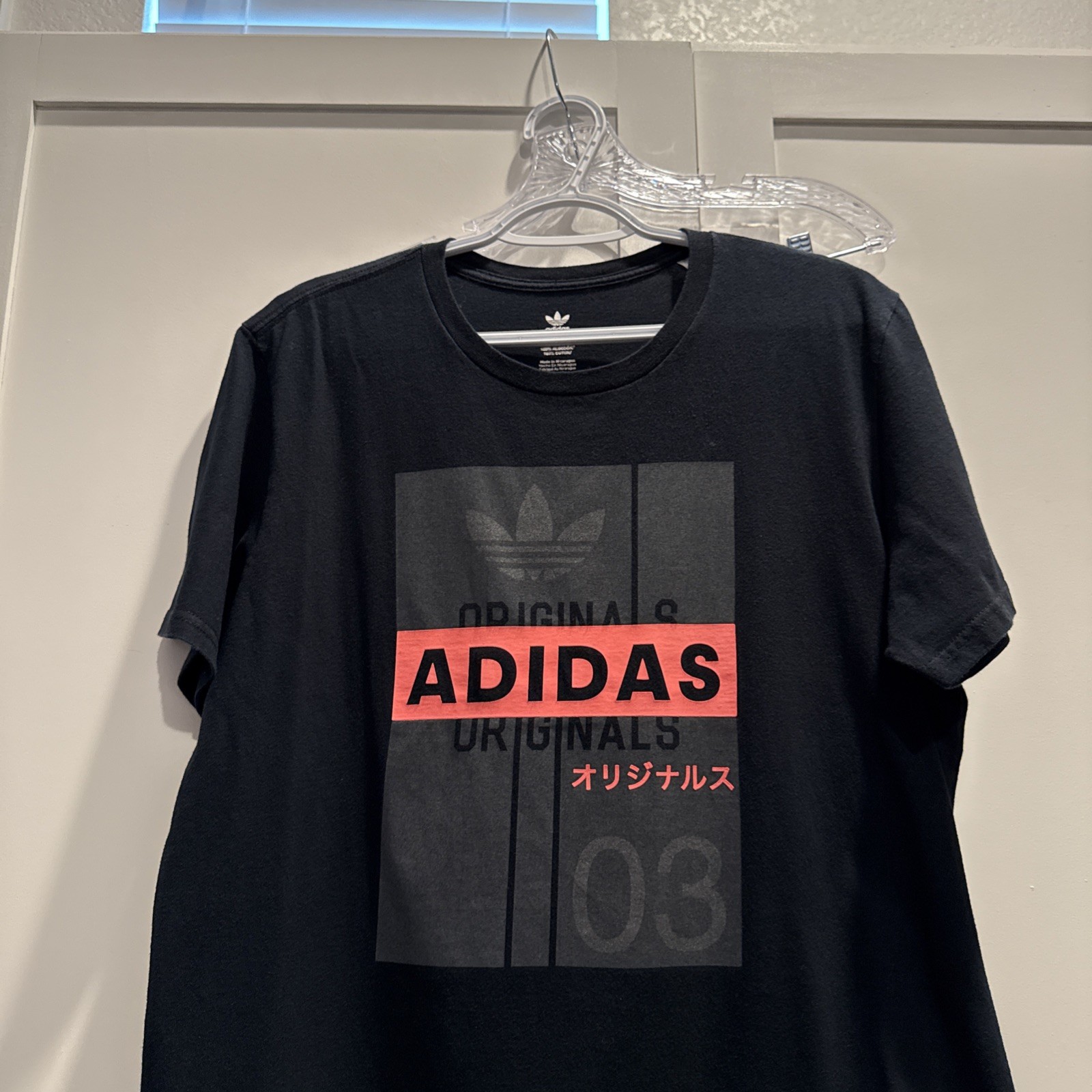 Mens ADIDAS Originals Black Logo Graphic Print Tee T Shirt Sz M gallery