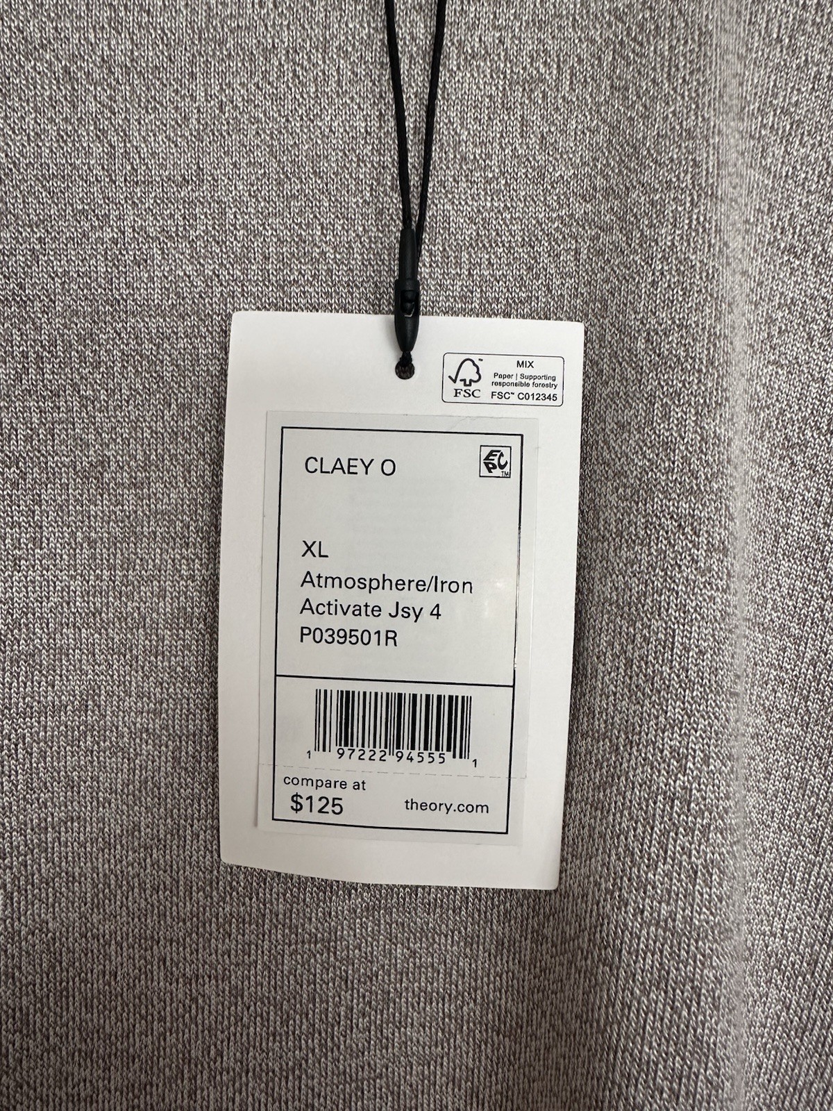 Theory Mens Textured Knit T-Shirt Sz XL Modal = Organic Gray Beige Texture gallery