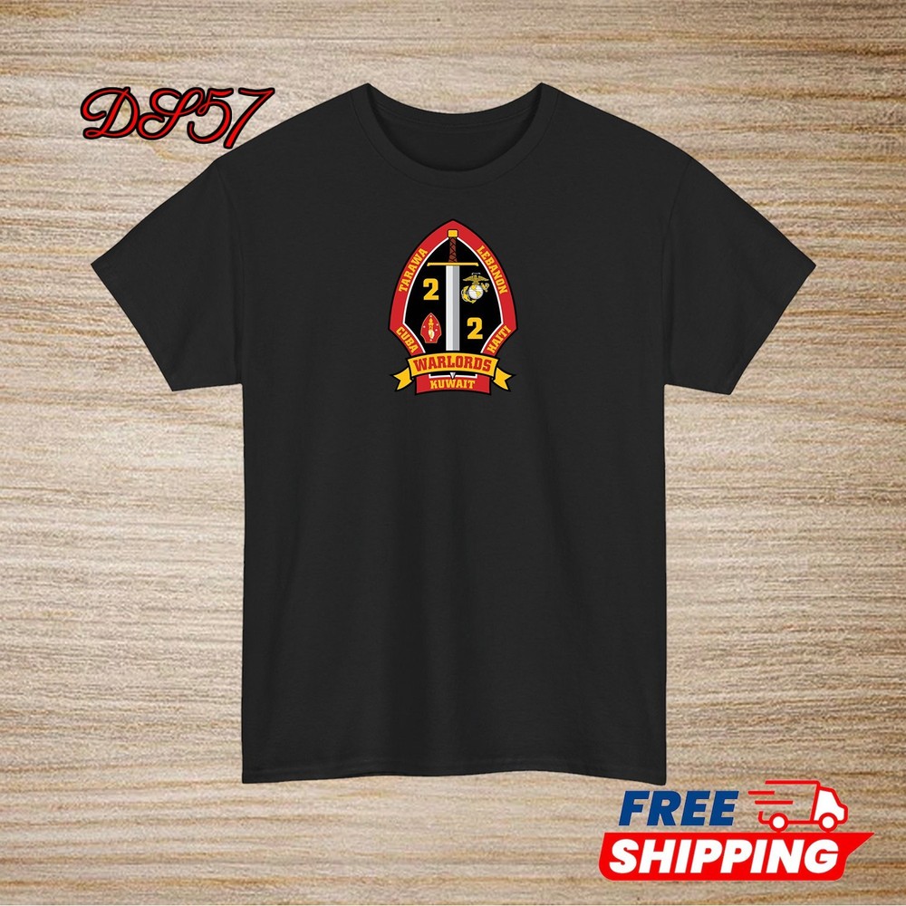 2nd Battalion 2nd Marine Regiment USMC Logo T-Shirt S to 5XL Made In USA