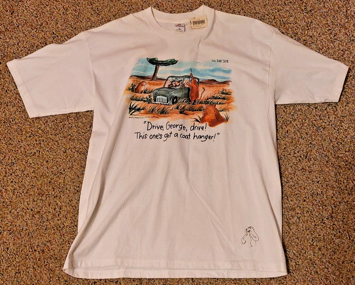 Vintage 80s The Far Side Shirt Lion Coat Hanger Men’s Large T Shirt Parody