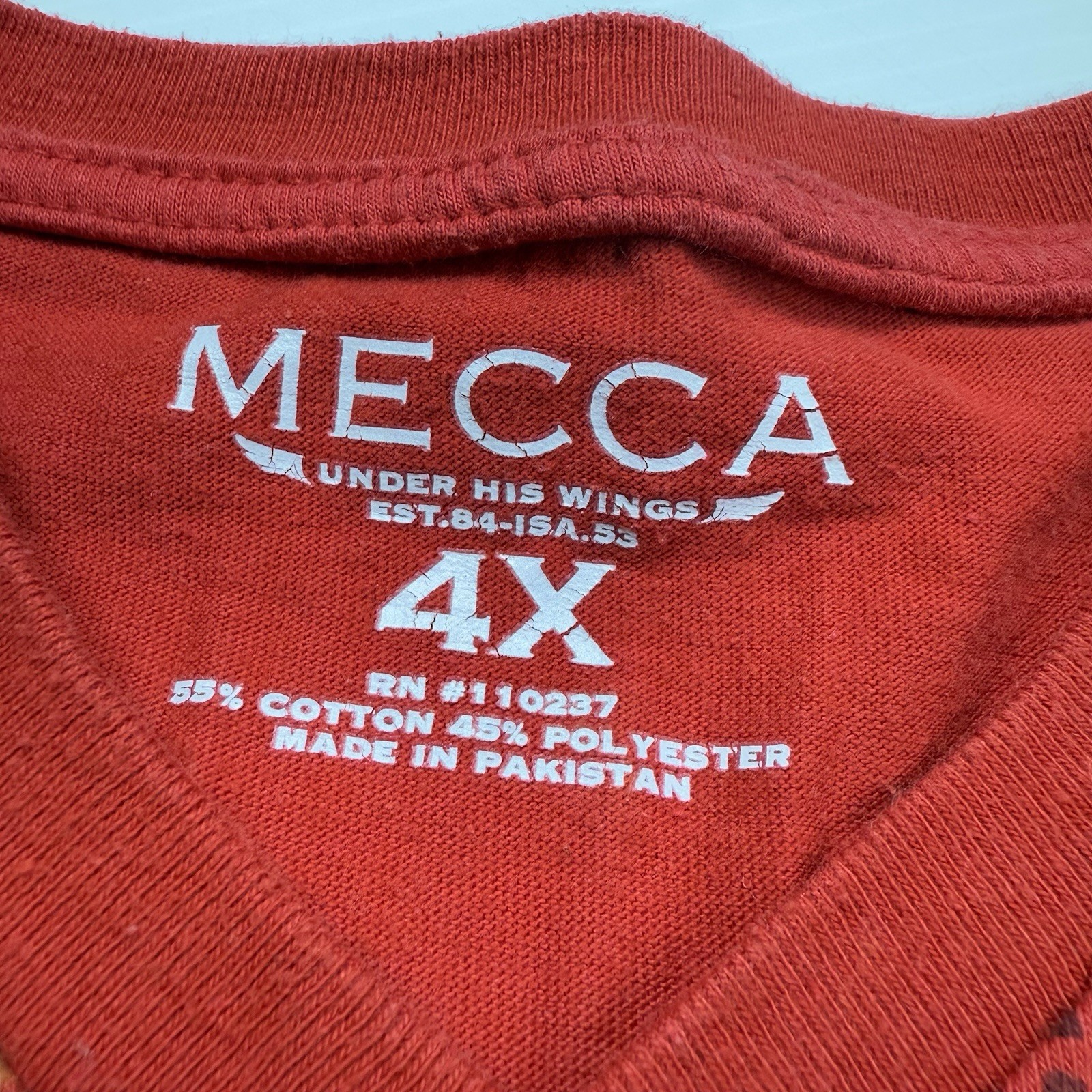 Mecca Y2K Under His Wings Punk Logo Mens T-Shirt 4XL Red Grunge Streetwear gallery