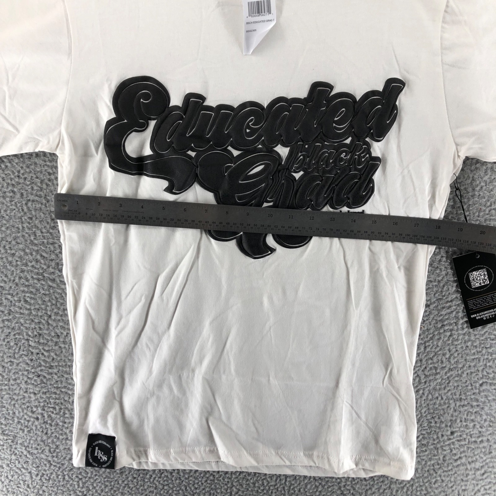 Black & Scholared Men's Size S Shirt Black and White Educated Black Grad gallery