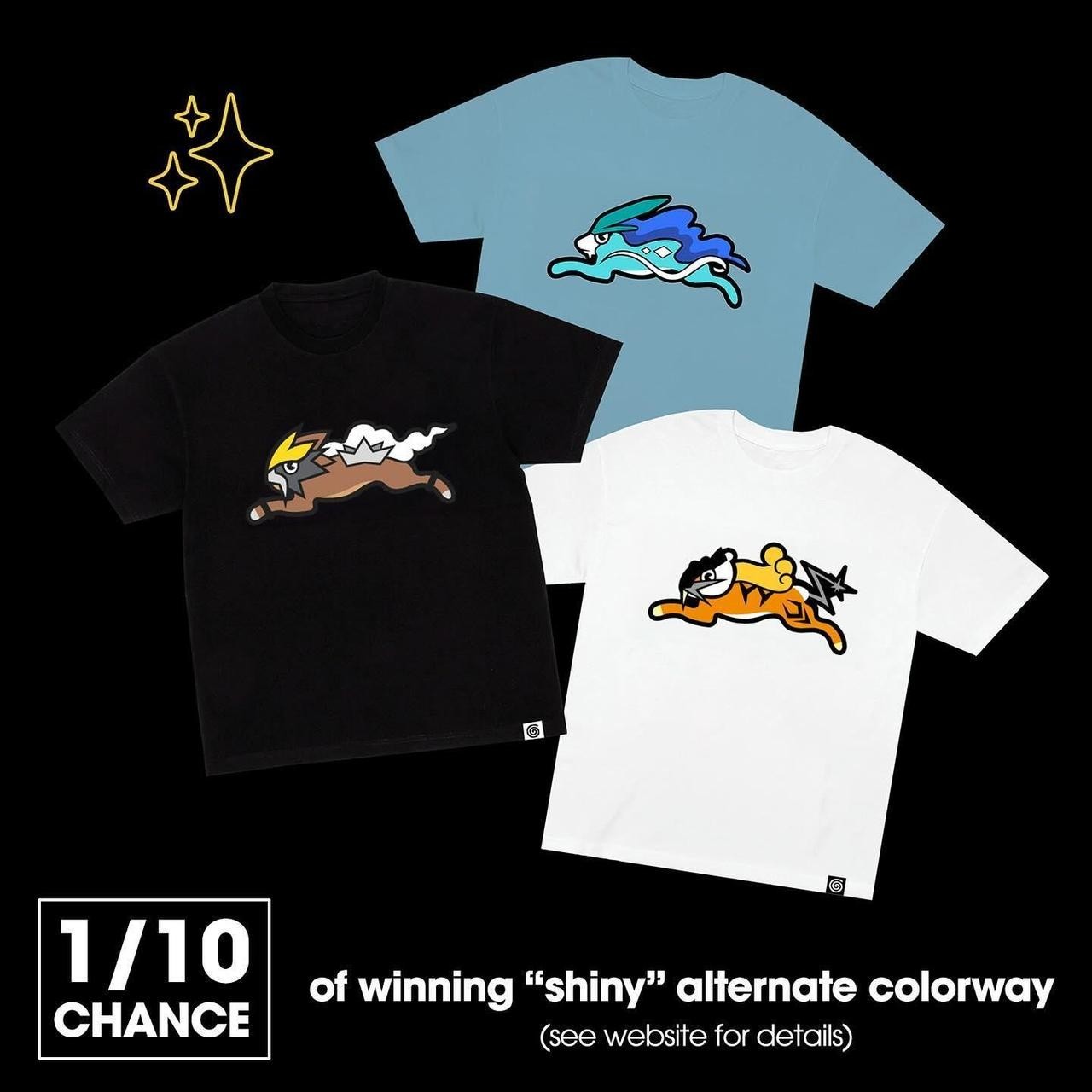 Small polywrl Pokemon Shiny Raikou Legendary Dog Black Tee New 1 in 10 gallery