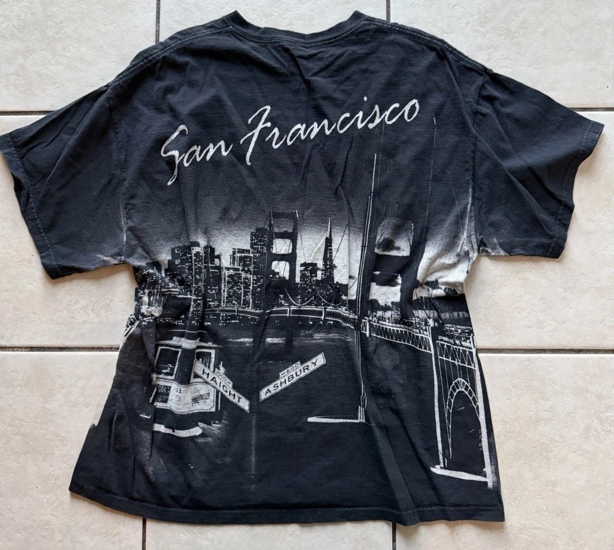 Delta Pro Weight Vintage San Francisco Double-Sided Graphic Cotton Tee Black XL gallery