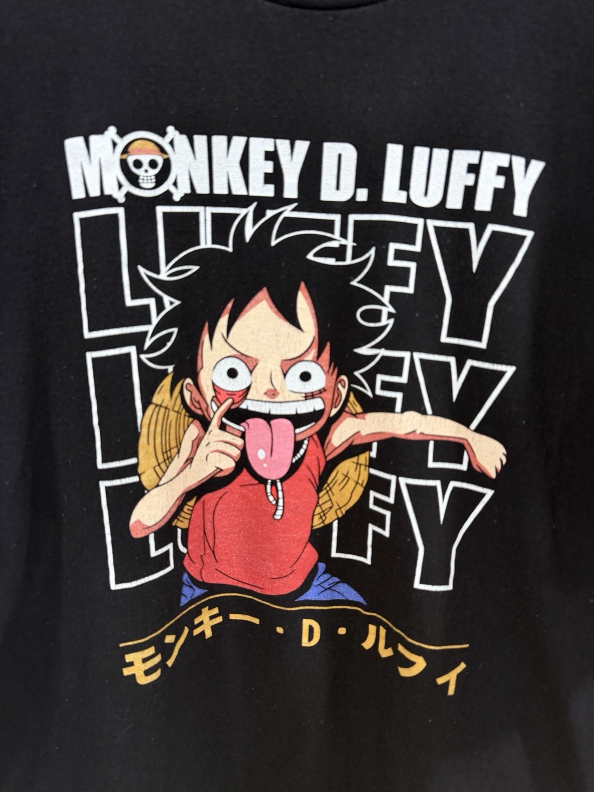 One Piece Monkey D Luffy Youth Anime Graphic T Shirt Black Mens L Pro Athletic gallery