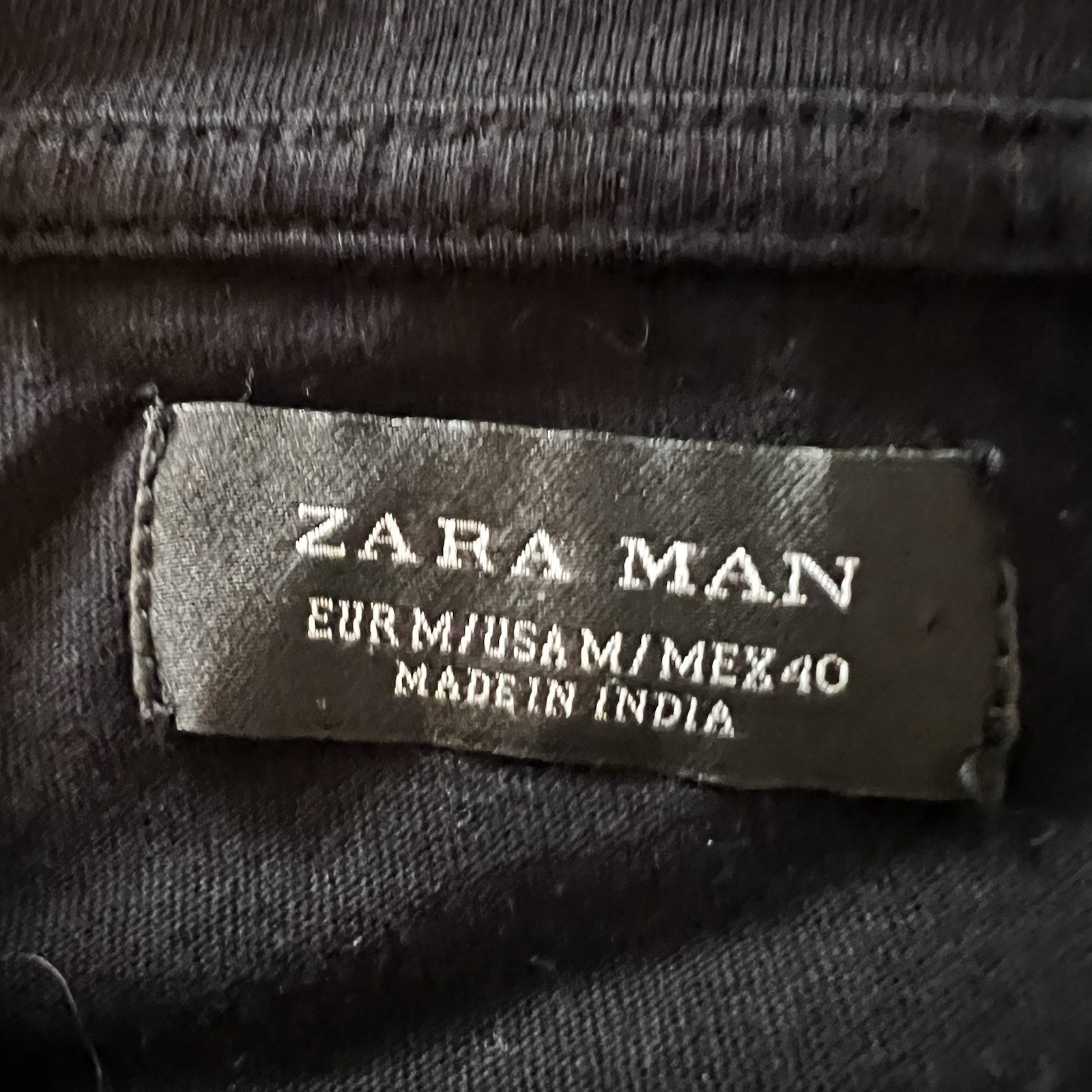 ZARA Man Black Beaded Sequin Snake Crown Embroidered T-Shirt Size M gallery