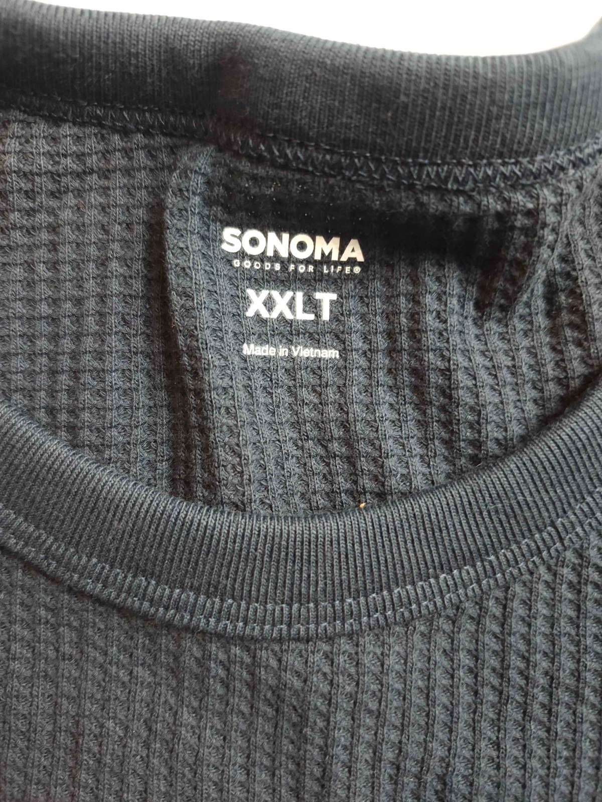 Sonoma Pullover Shirt Mens 2XLT Blue Knit Thermal Striped Waffle Knit Outdoor gallery