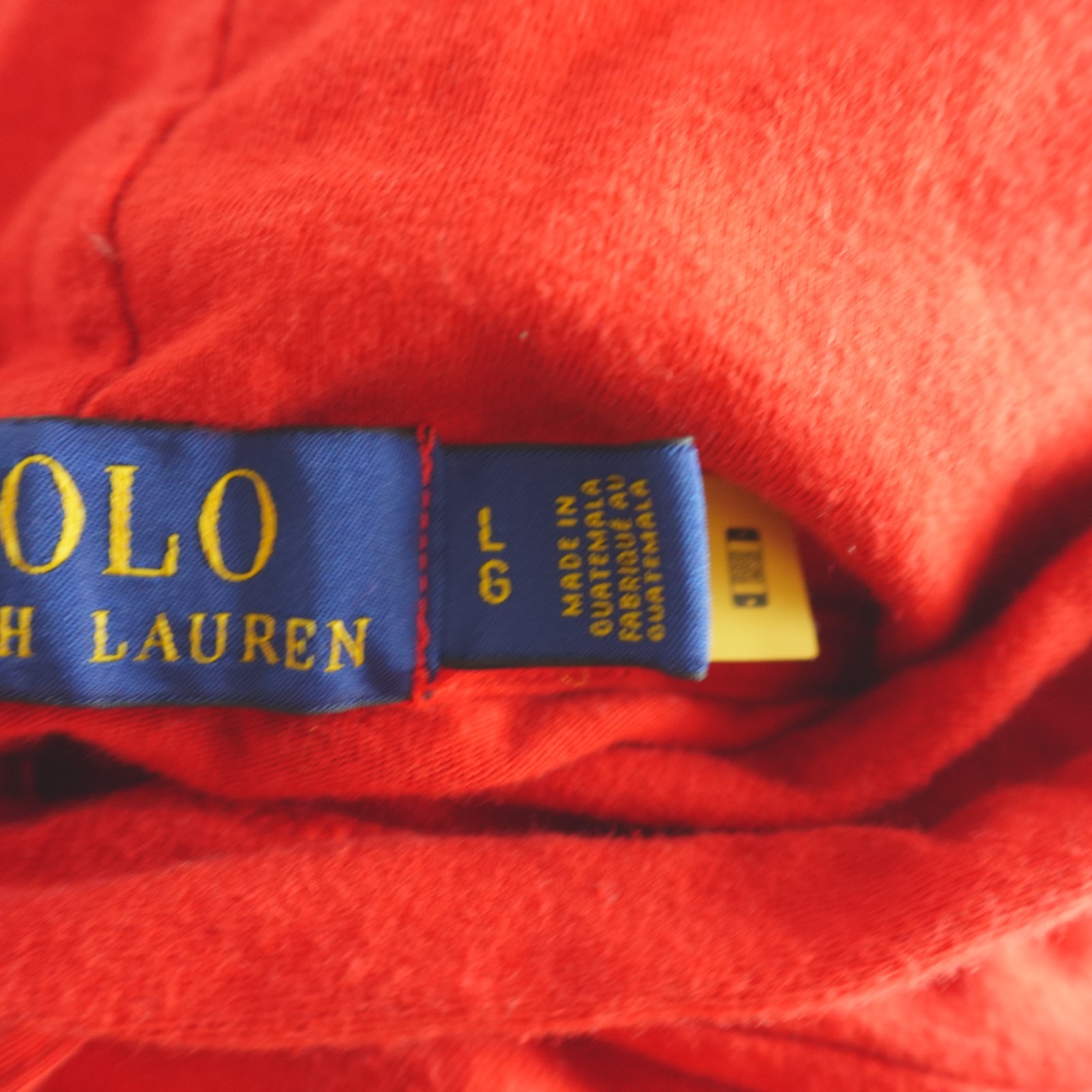 Ralph Lauren Polo Bear Pullover Large Red Sun Valley Jersey Hooded T Shirt gallery