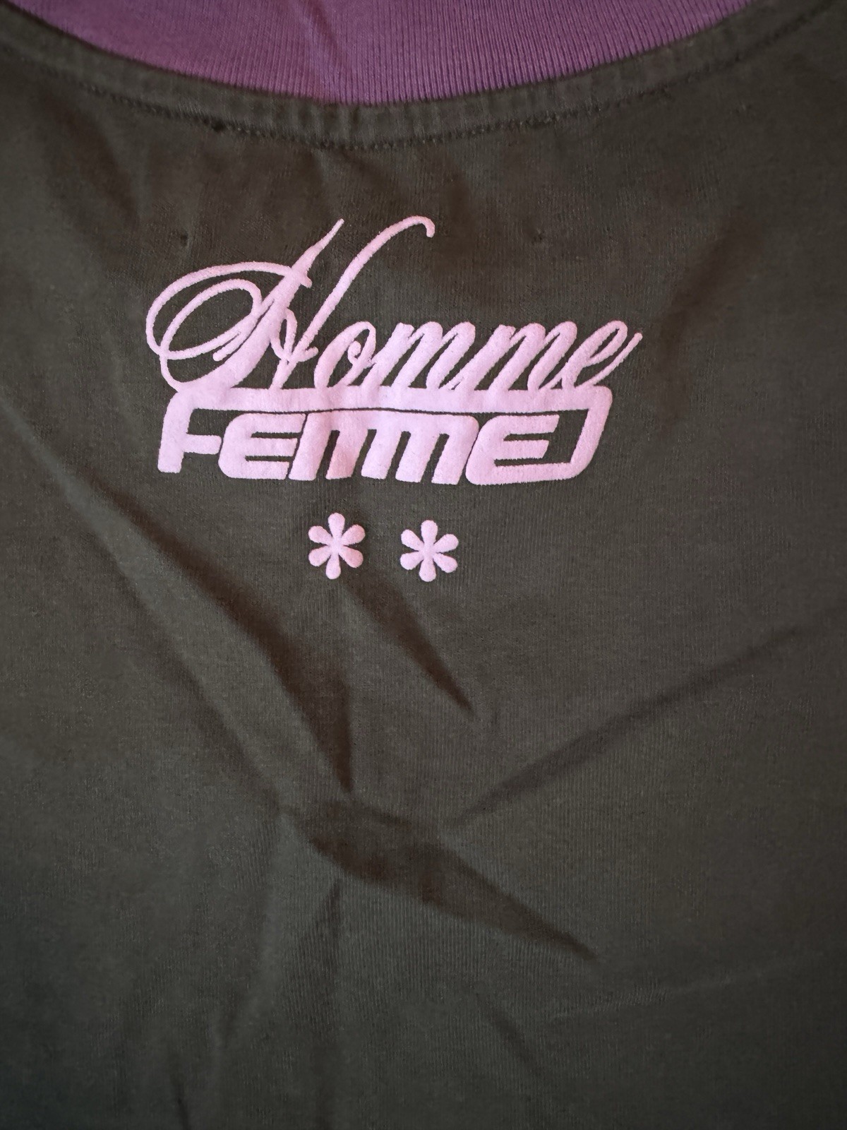 Homme Femme Destroyed Maison size L Black Purple Boxy Tee Sold Out Heavyweight gallery