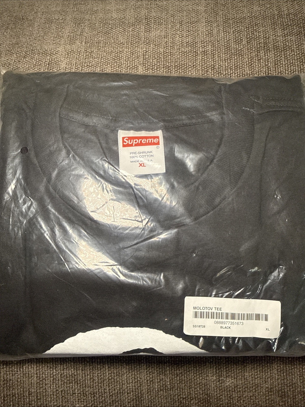 SS18 Supreme Molotov Tee Black XL RARE TRUSTED SELLER FREE SHIP! gallery