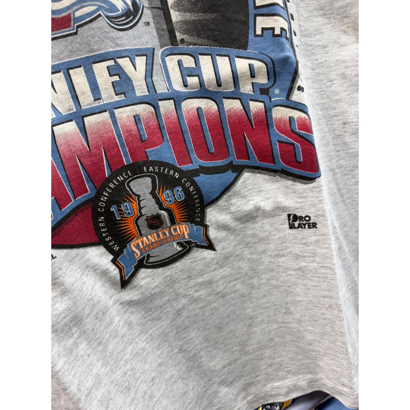 Vintage 1996 Colorado Avalanche Stanley Cup Champions Shirt Men L Gray Artex NHL gallery