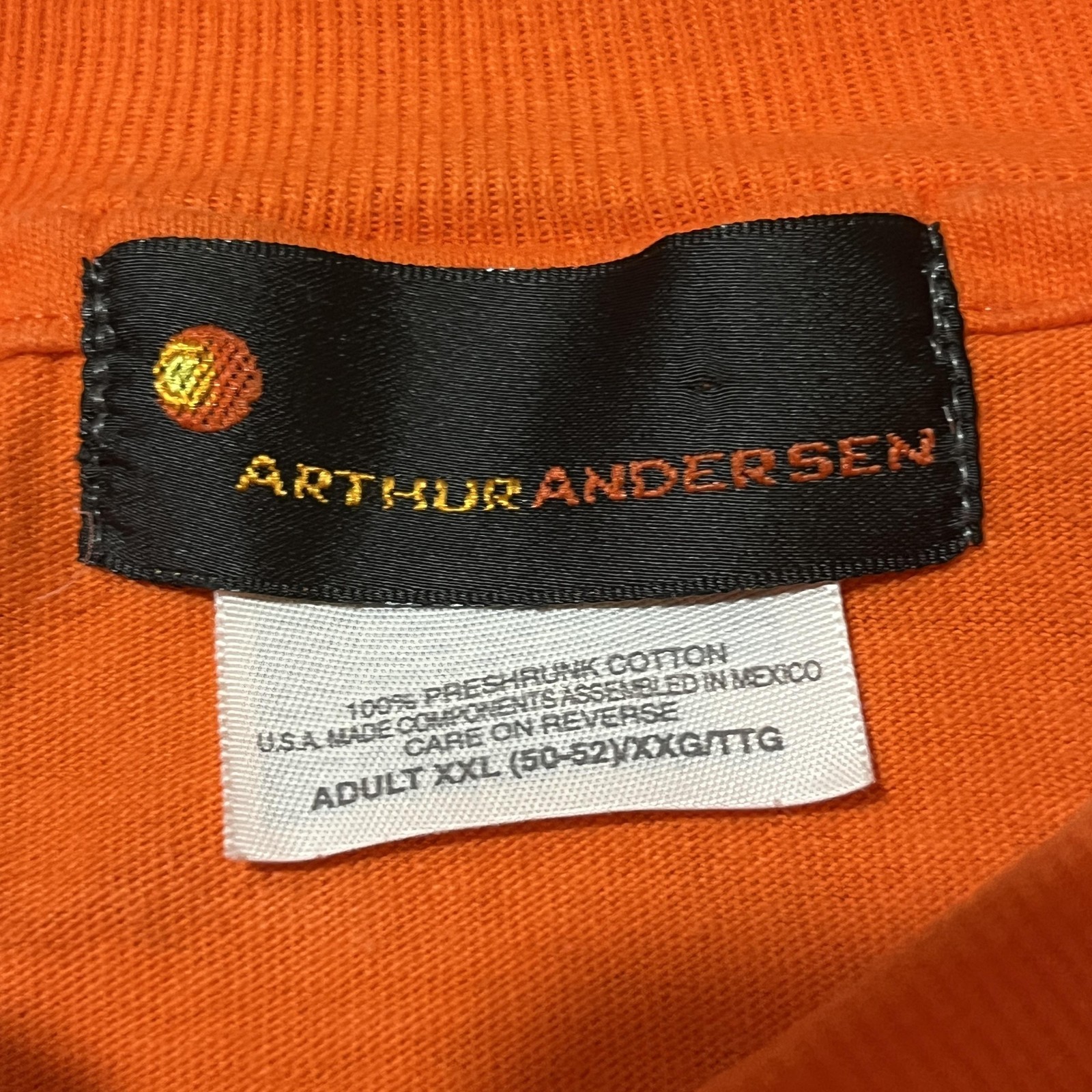Vintage Arthur Andersen Enron Finance Shirt Mens 2XL Channel Orange 90s Banking gallery