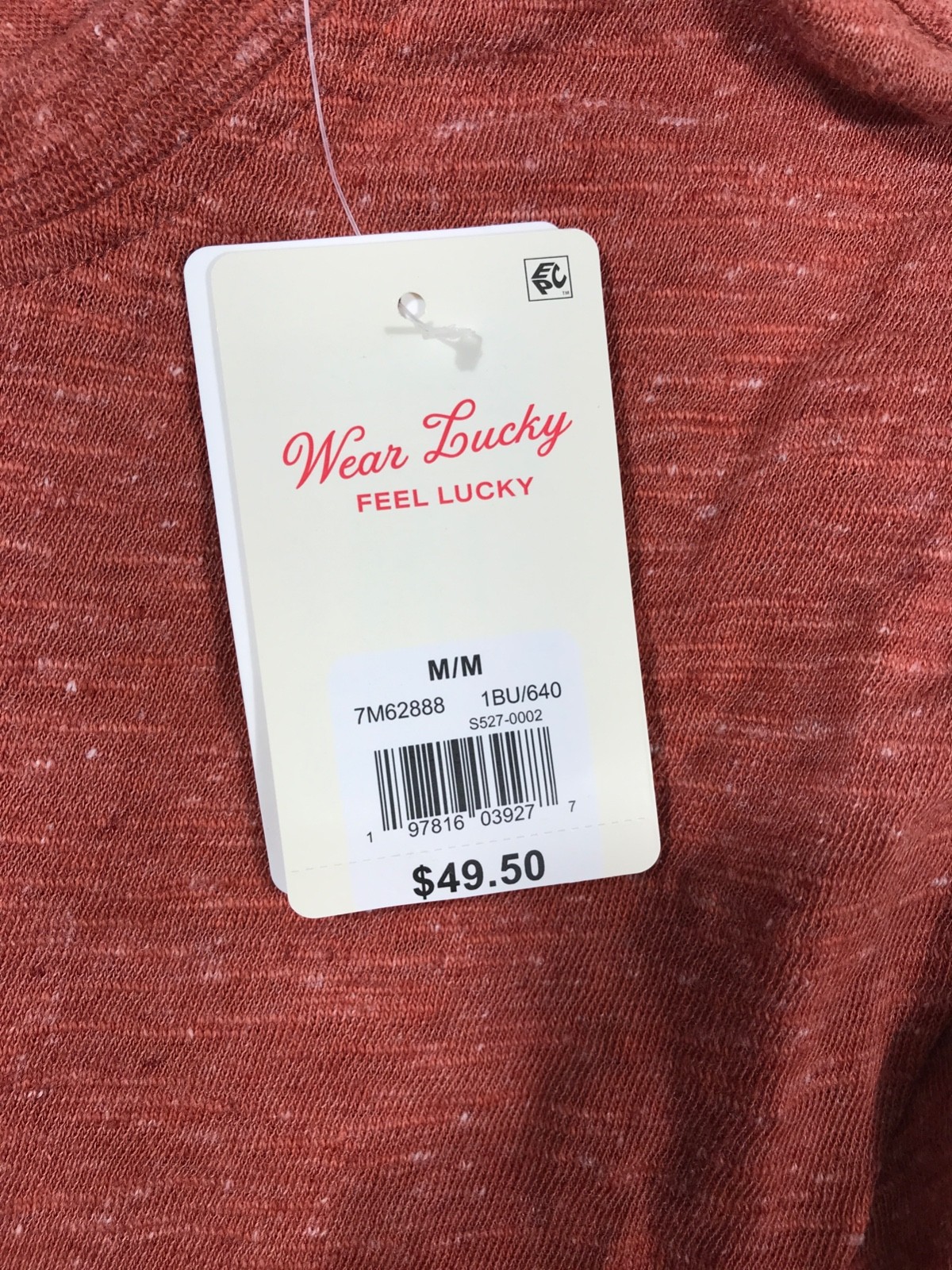 New Lucky Brand Henley Shirt Mens M Red Short Sleeve Cotton Linen Lightweight gallery