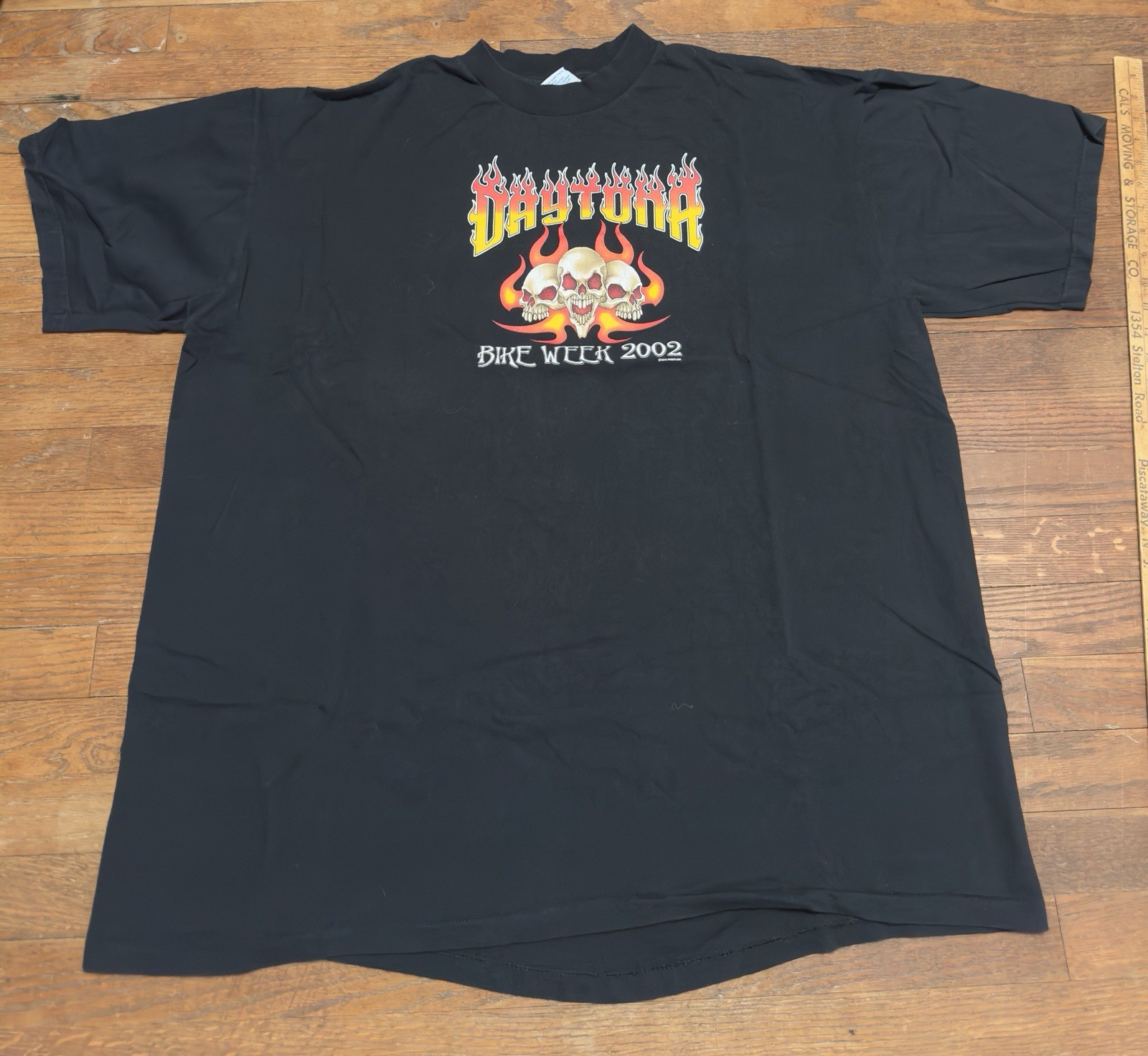 Vintage Daytona Bike Week T-shirt Large Biker Flames Skulls 2002 Motorcycle 3XL