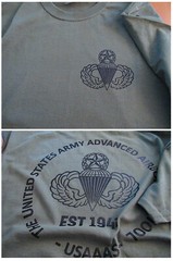 Paratrooper Airborne Advanced Army Silk-Screened T-Shirt Large US 6oz Cotton
