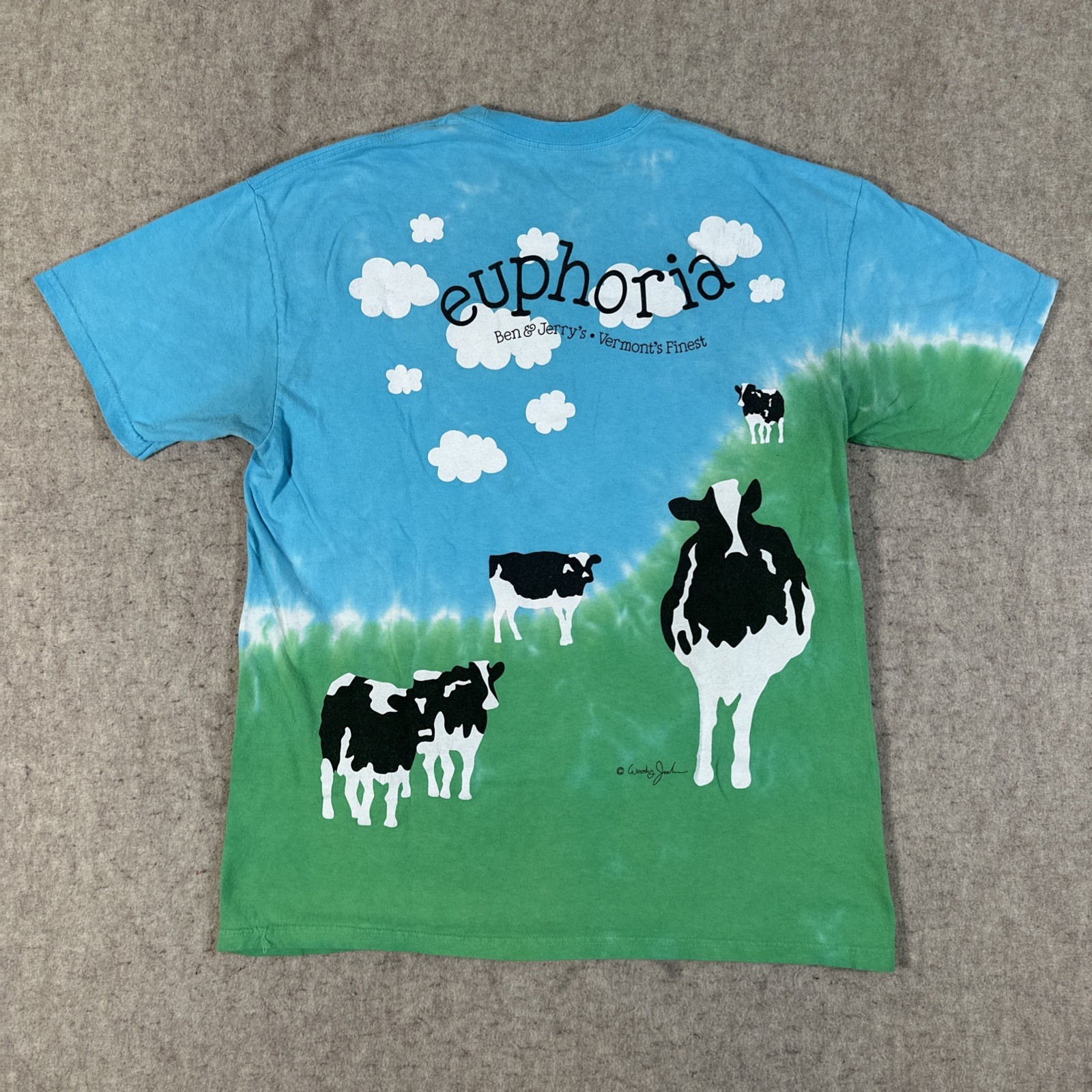 BEN & JERRY'S Shirt Large? EUPHORIA Y2K Ice Cream Yogurt Woody Jackson Blue gallery