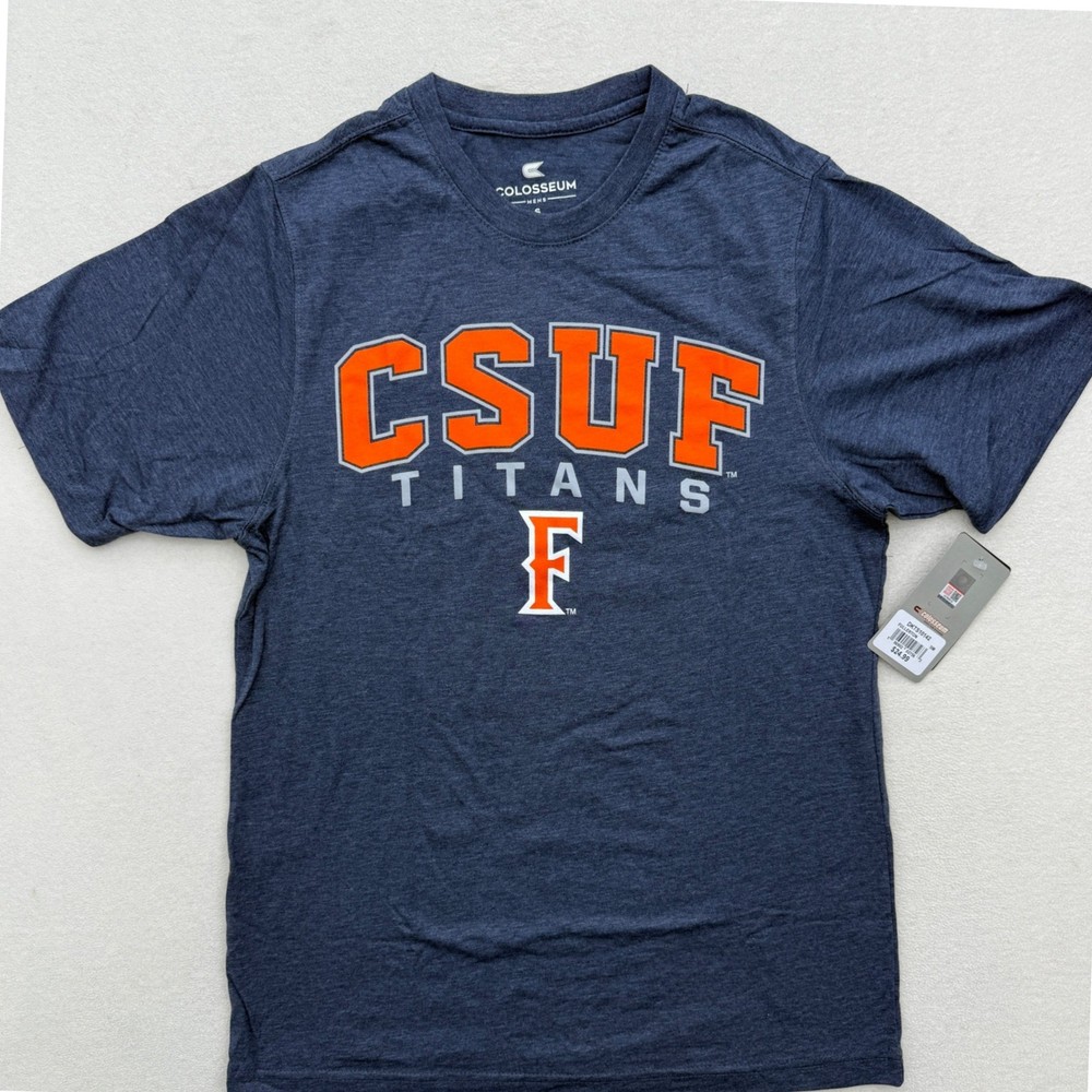 CSUF Fullerton Titans Mens Size Small T Shirt Blue Orange Short Sleeve Colosseum